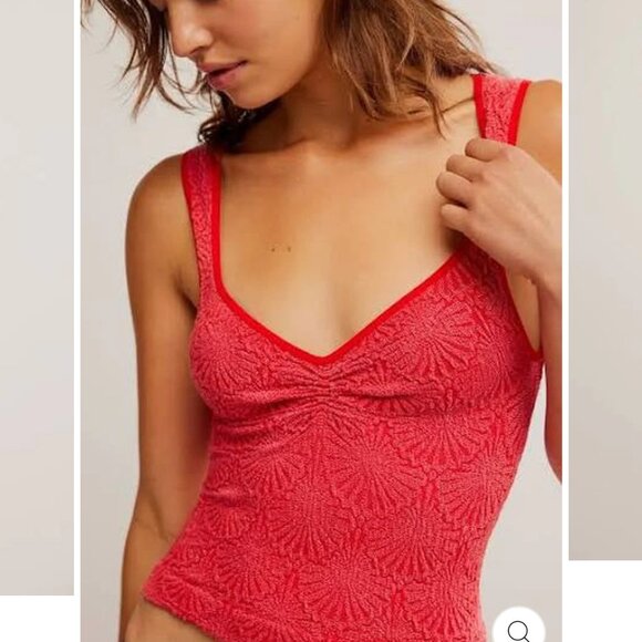Free People Love Letter Sweetheart Cami in Red size XS/S NWOT - Picture 1 of 6